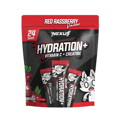 Hydration+ Nexus Electrolyte supplements 24 Sachets Red Rassberry