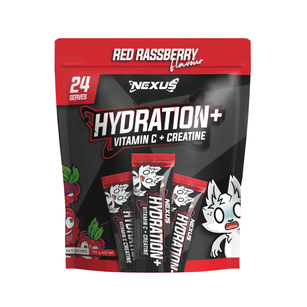 Hydration+ Nexus Electrolyte supplements 24 Sachets Red Rassberry