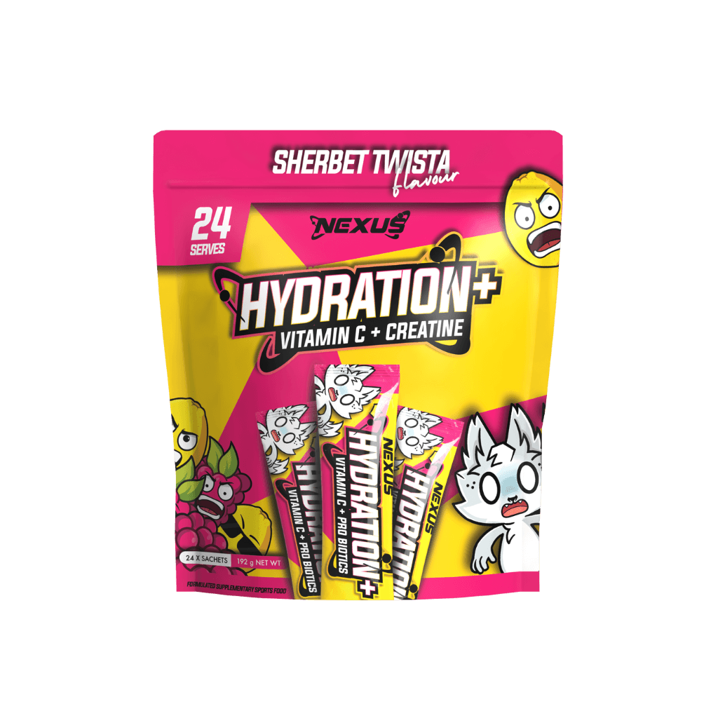 Hydration+ (1) & Hydration+ Nexus Electrolyte supplements 24 Sachets Sherbert Twista
