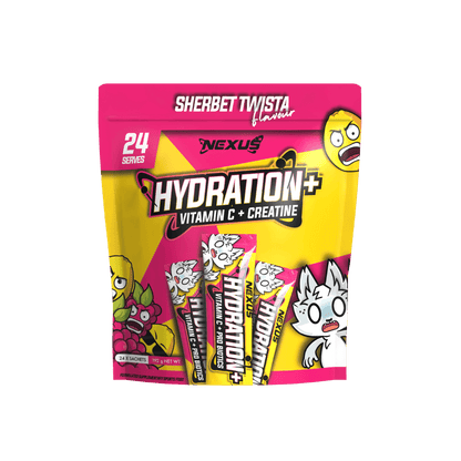 Hydration+ (1) & Hydration+ Nexus Electrolyte supplements 24 Sachets Sherbert Twista
