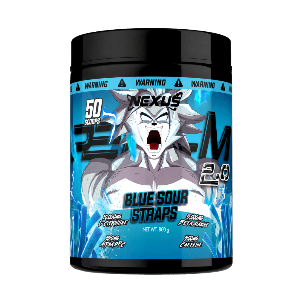Per4m 2.0 Nexus Super high stimulant pre workout powder 50/25 Serves Blue Sour Straps