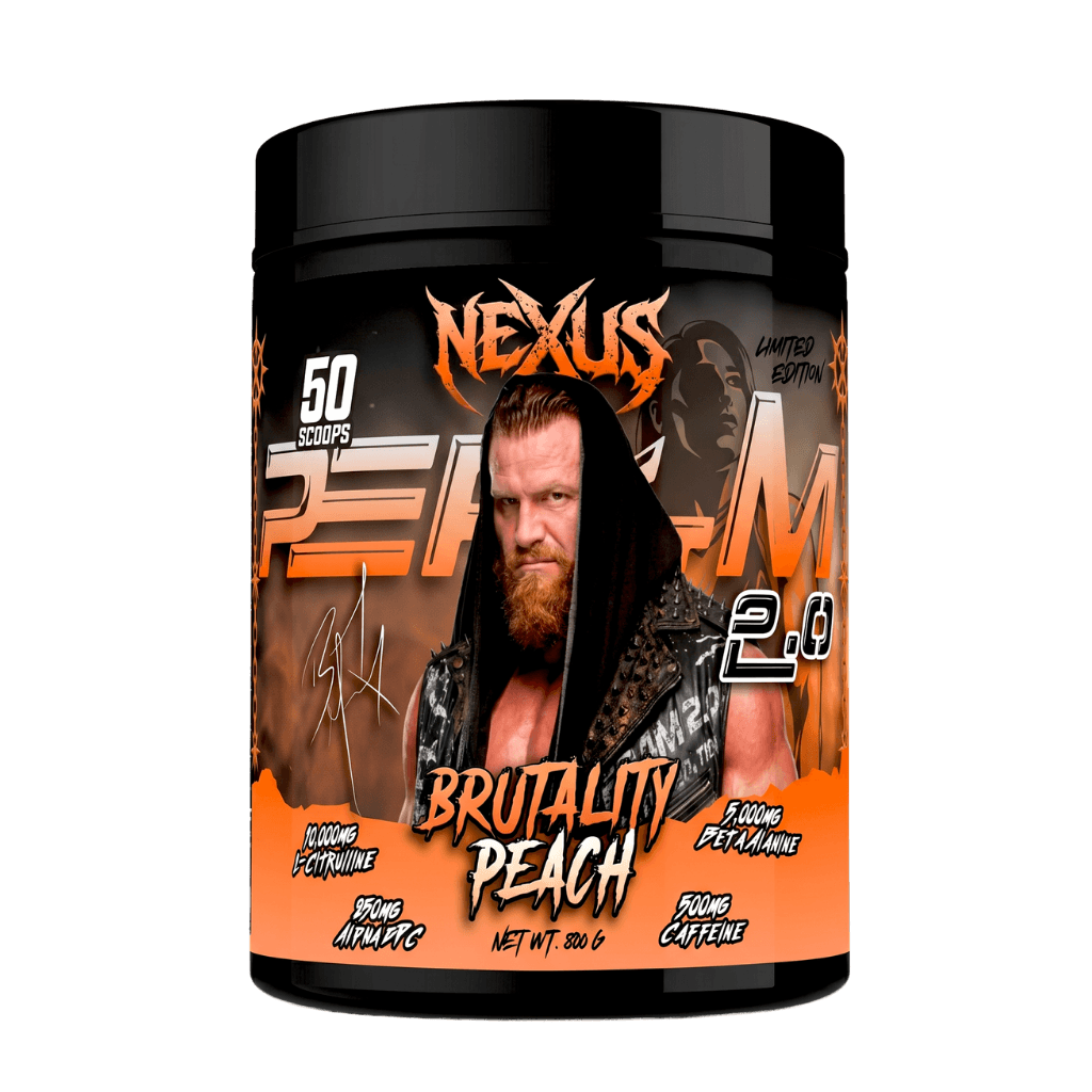 Per4m 2.0 Nexus Super high stimulant pre workout powder 50/25 Serves Brutality Peach