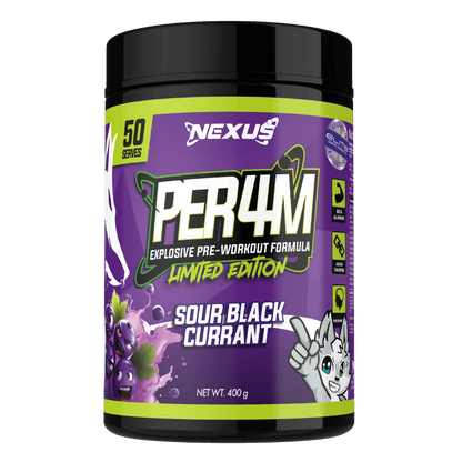 Per4m Nexus Medium stimulant pre workout powder 50 Serves Sour Blackcurrant | ELITE EXCLUSIVE