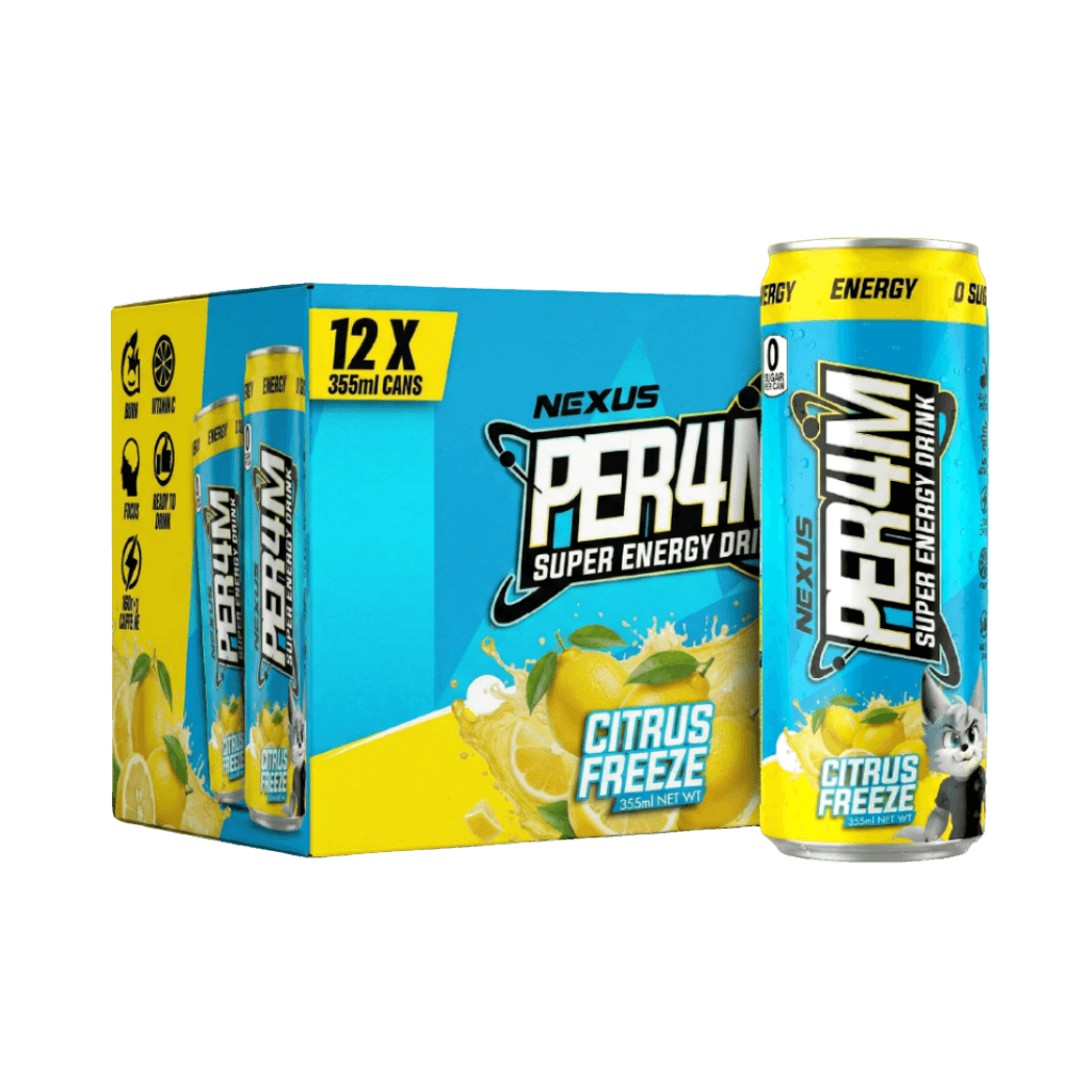Per4m Super Energy Drink & Per4m Super Energy Drink Nexus Energy drinks Case of 12 Citrus Freeze