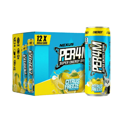Per4m Super Energy Drink & Per4m Super Energy Drink Nexus Energy drinks Case of 12 Citrus Freeze
