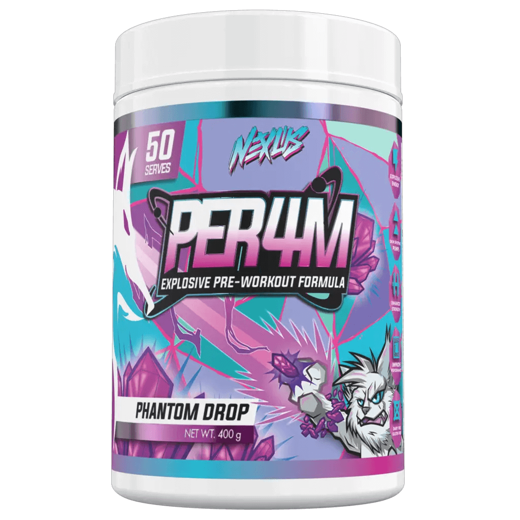 Per4m (11) & Per4m Nexus Medium stimulant pre workout powder 50 Serves Phantom Drop