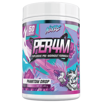 Per4m (11) & Per4m Nexus Medium stimulant pre workout powder 50 Serves Phantom Drop