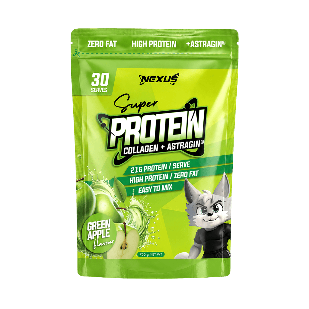Super Protein Water (1) & Super Protein Water Nexus Collagen protein powder 30 Serves Green Apple