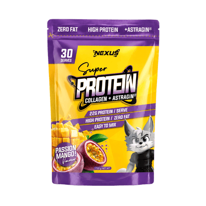 Super Protein Water (6) & Super Protein Water Nexus Collagen protein powder 30 Serves Passion Mango