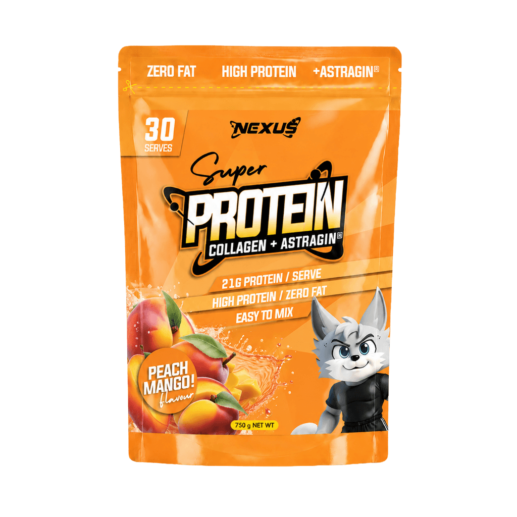 Super Protein Water (5) & Super Protein Water Nexus Collagen protein powder 30 Serves Peach Mango