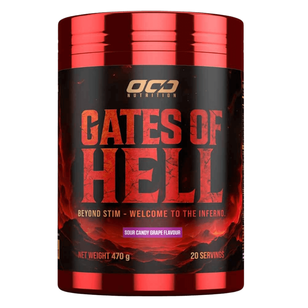 Gates of Hell (1) & Gates of Hell OCD Nutrition High stim pre workout 20 Serves Sour Candy Grape