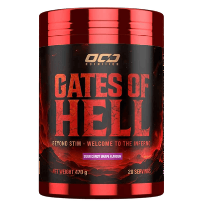 Gates of Hell (1) & Gates of Hell OCD Nutrition High stim pre workout 20 Serves Sour Candy Grape