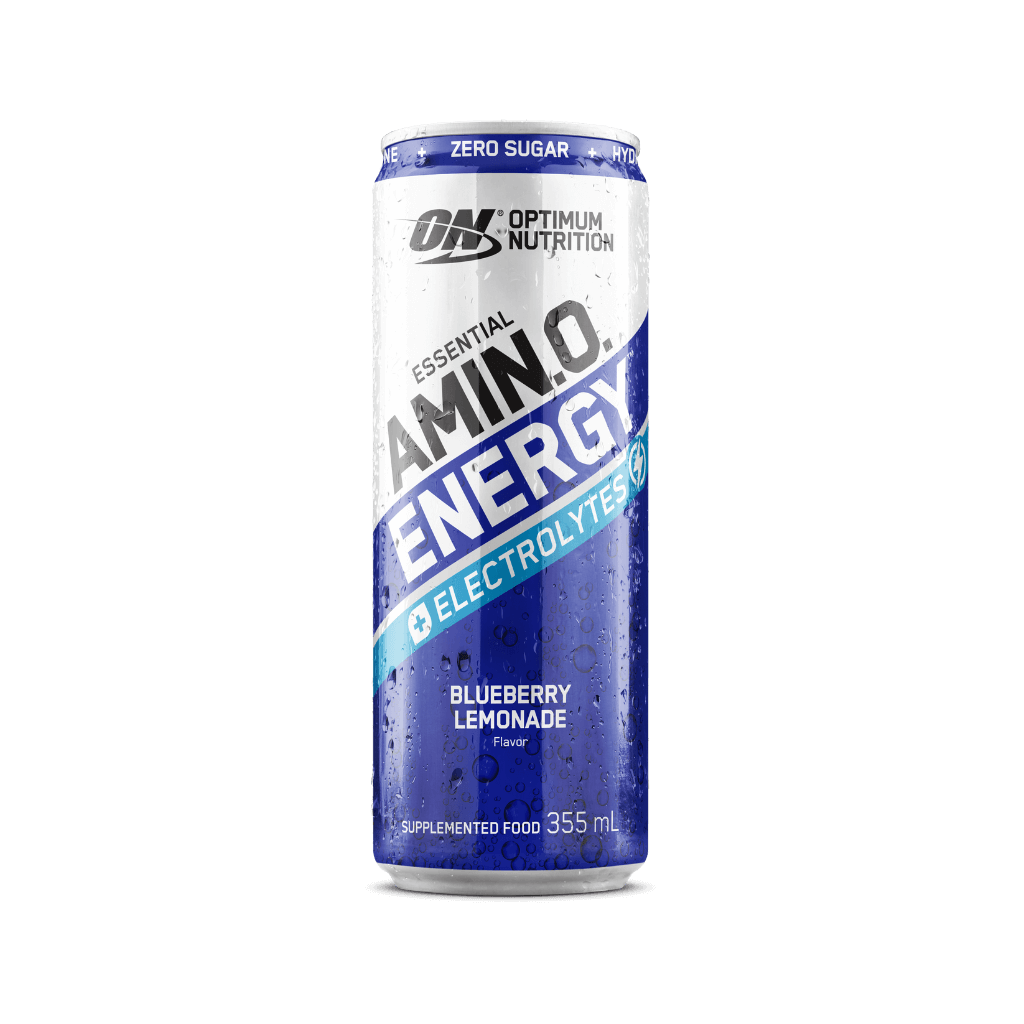 Amino Energy + Electrolyte Sparkling Can Optimum Nutrition Drinks for pre workout Single Blue Lemonade