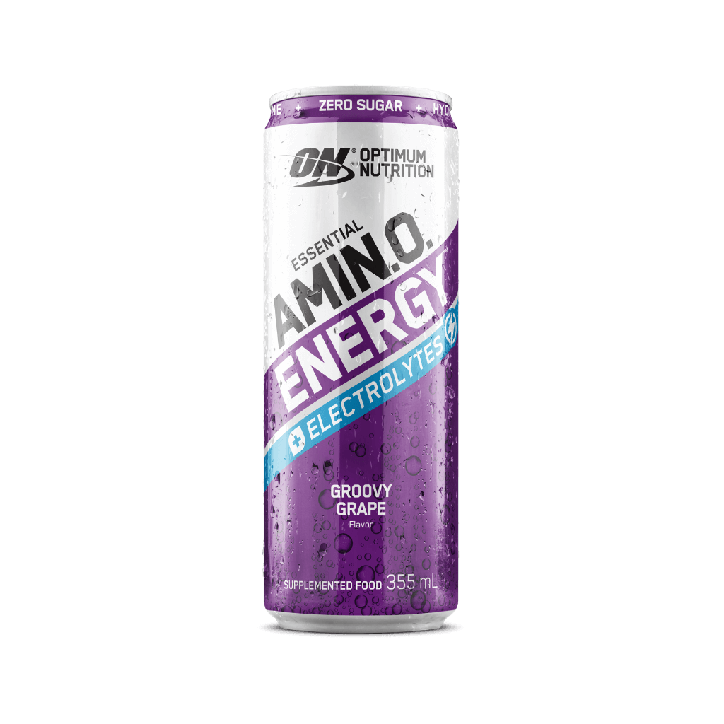 Amino Energy + Electrolyte Sparkling Can Optimum Nutrition Drinks for pre workout Single Grape