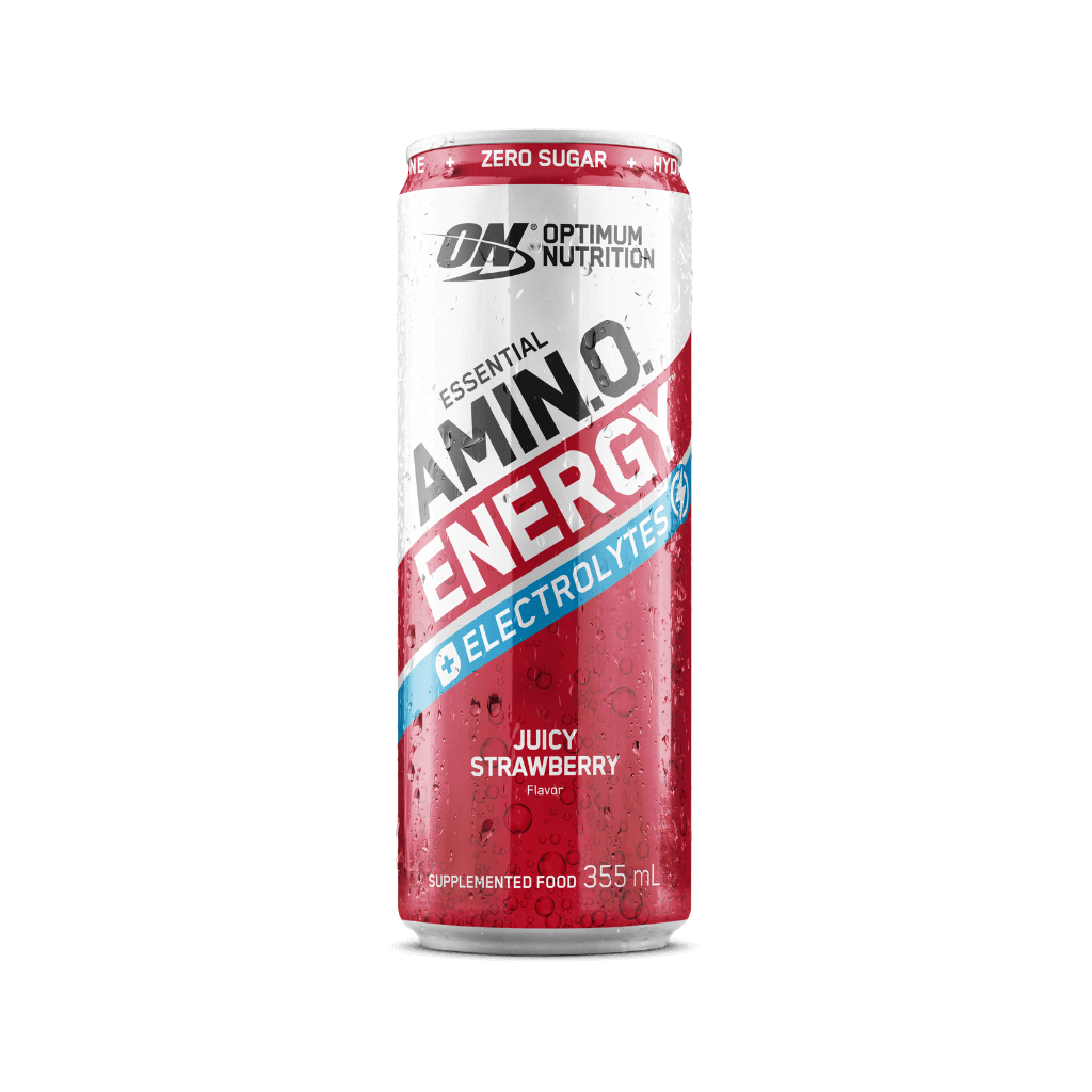 Amino Energy + Electrolyte Sparkling Can Optimum Nutrition Drinks for pre workout Single Strawberry