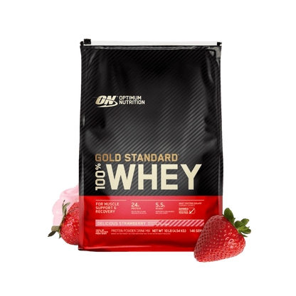 Gold Standard 100% Whey Optimum Nutrition Whey blend protein 141 Serves (4.54kg) Strawberry