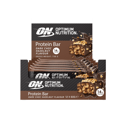 Protein Bars Optimum Nutrition Protein bars Box of 12 Dark Choc Hazelnut