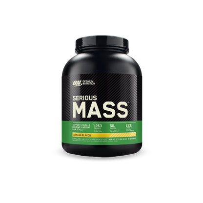 Serious Mass (6) & Serious Mass Optimum Nutrition Mass gainer protein powder 2.72kg Banana