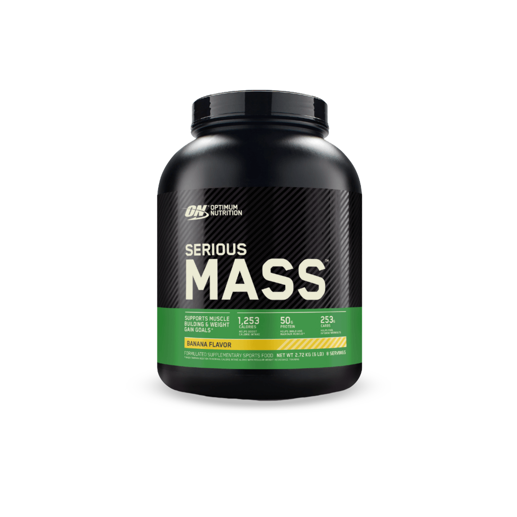Serious Mass (6) & Serious Mass Optimum Nutrition Mass gainer protein powder 2.72kg Banana