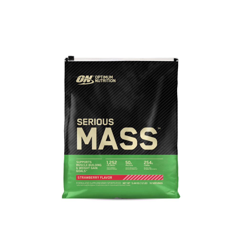Serious Mass (1) & Serious Mass Optimum Nutrition Mass gainer protein powder 5.4kg Strawberry