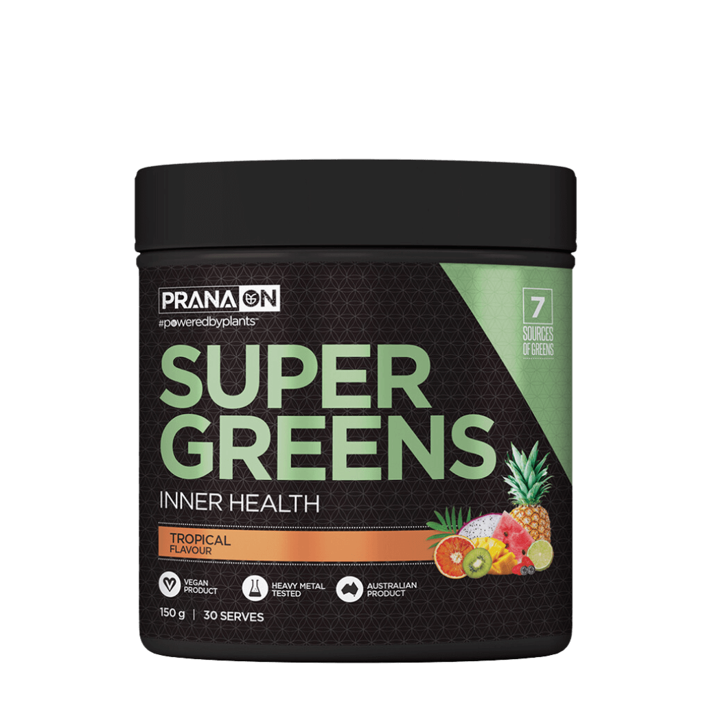 Super Greens & Super Greens Prana Greens supplements 150g Tropical