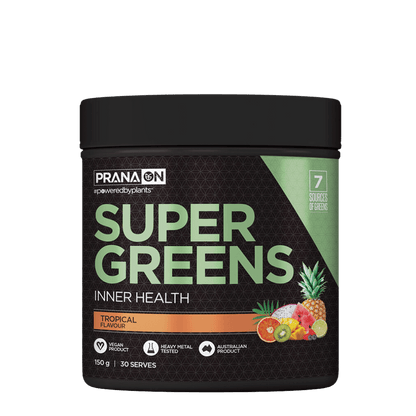 Super Greens & Super Greens Prana Greens supplements 150g Tropical