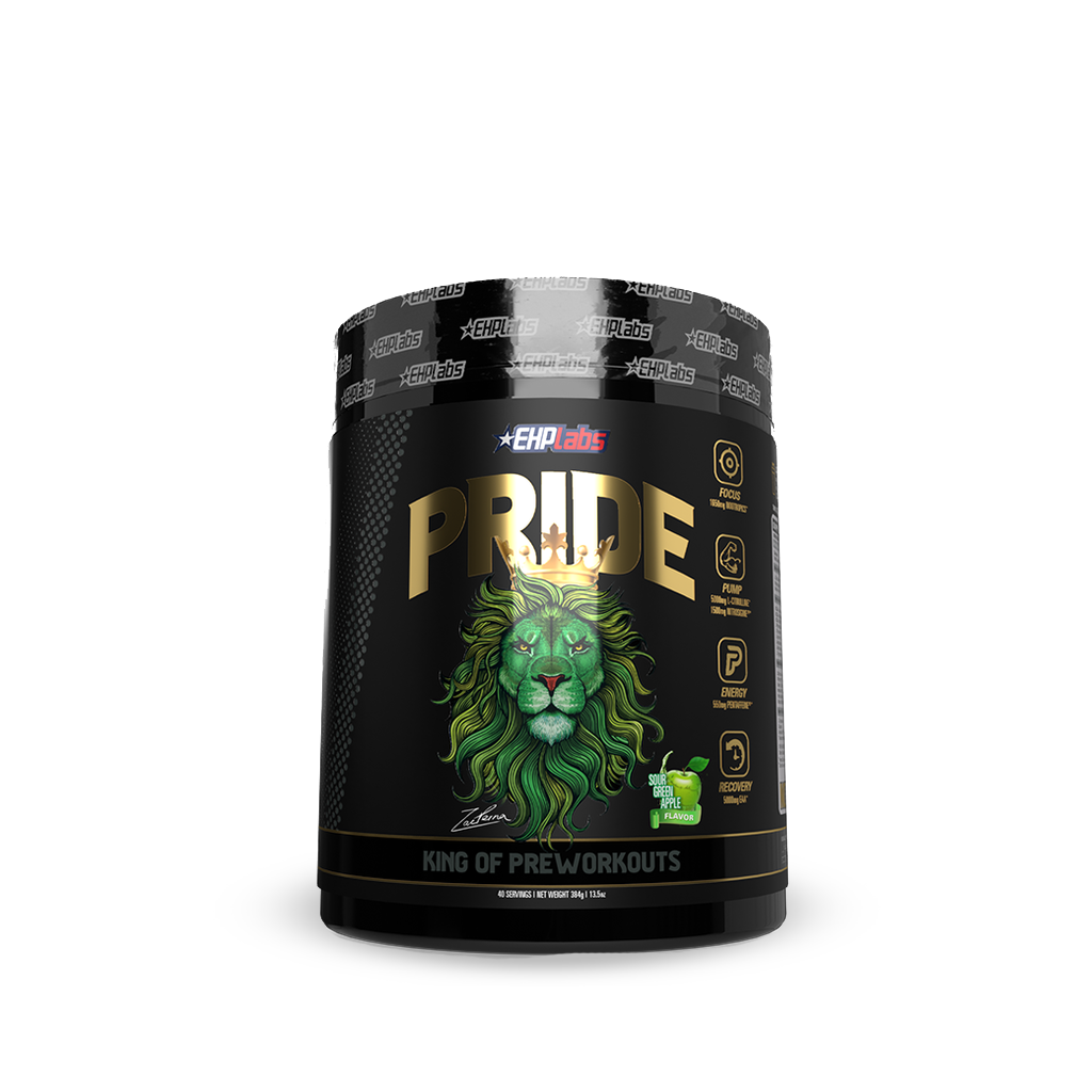Pride (2) & Pride EHP Labs Medium stimulant pre workout powder 40 Serves Sour Green Apple
