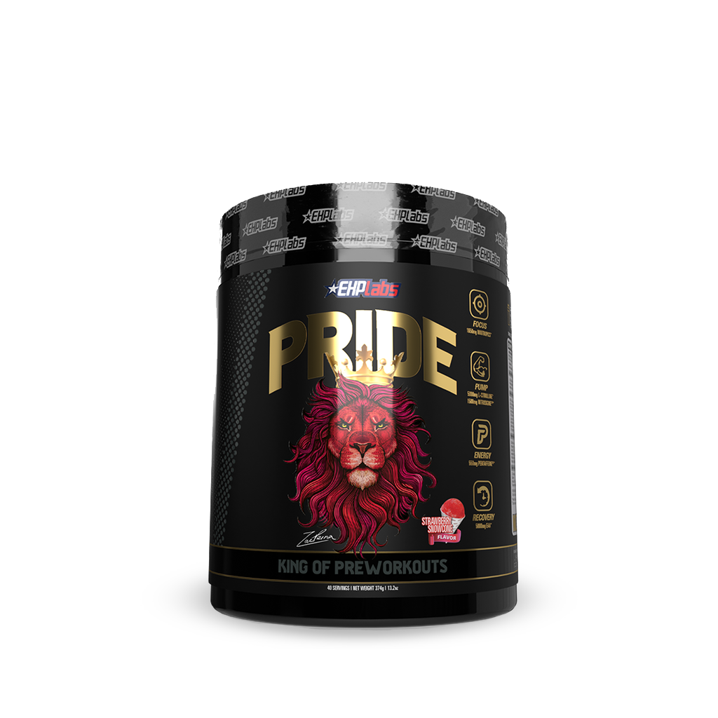 Pride (3) & Pride EHP Labs Medium stimulant pre workout powder 40 Serves Strawberry Snow Cone