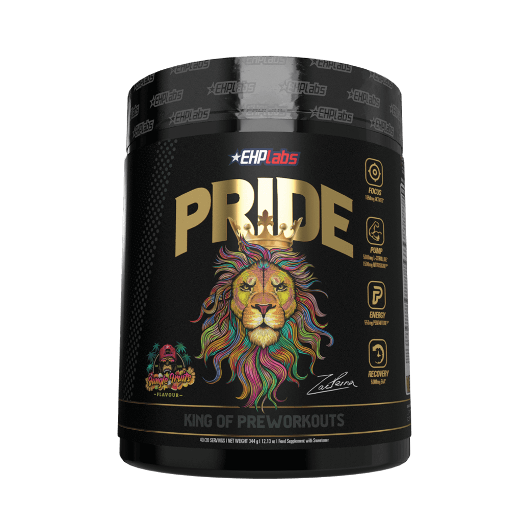 Pride (6) & Pride EHP Labs Medium stimulant pre workout powder 40 Serves Jungle Fruits