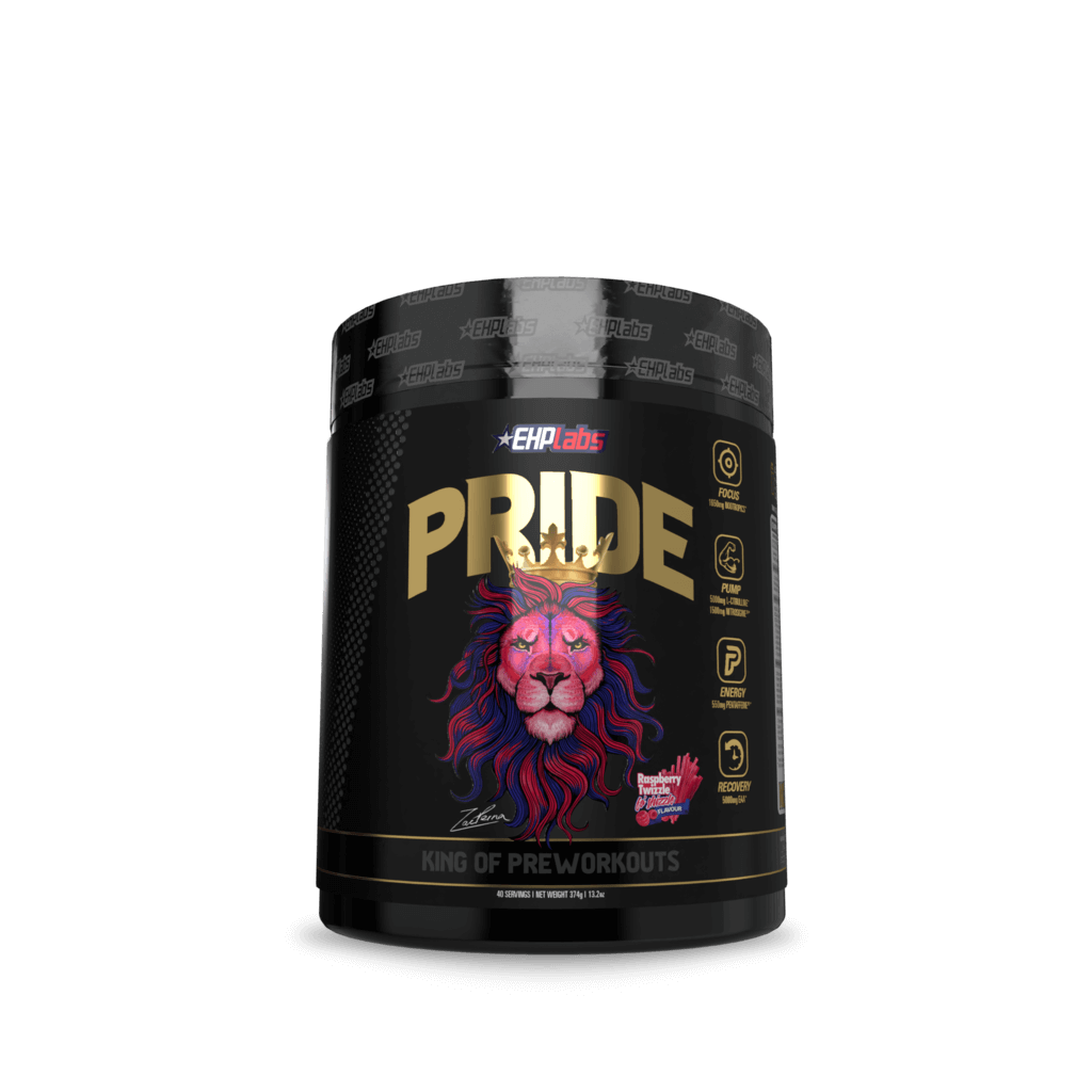 Pride (4) & Pride EHP Labs Medium stimulant pre workout powder 40 Serves Raspberry Twizzler