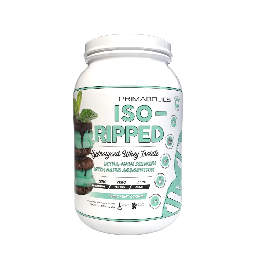 Iso-Ripped (3) & Iso-Ripped Primabolics Whey protein isolate 25 Serves Chocolate Mint Ice Cream