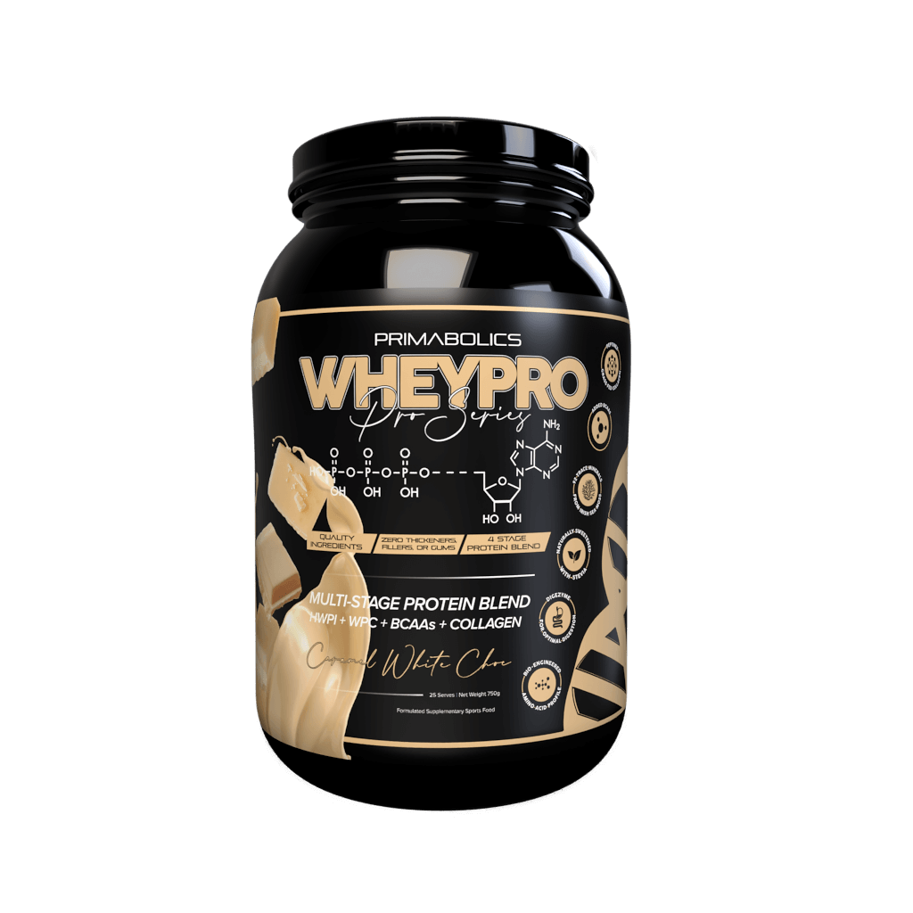 Wheypro (5) & Wheypro Primabolics Whey blend protein 25 Serves Caramel White Choc