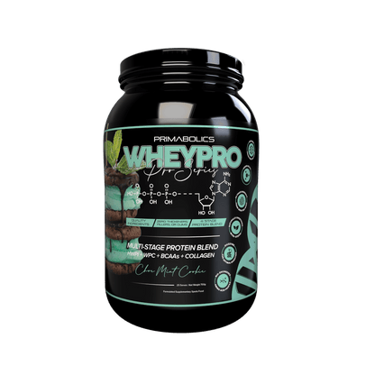 Wheypro (7) & Wheypro Primabolics Whey blend protein 25 Serves Chocolate Mint Cookie