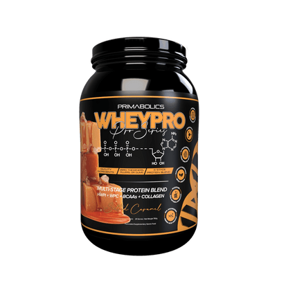Wheypro (3) & Wheypro Primabolics Whey blend protein 25 Serves Salted Caramel