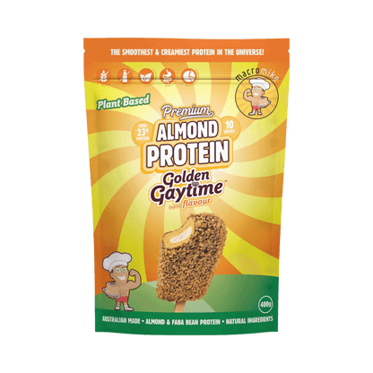 Premium Almond Protein Macro Mike Vegan protein powder 400g Golden Gaytime