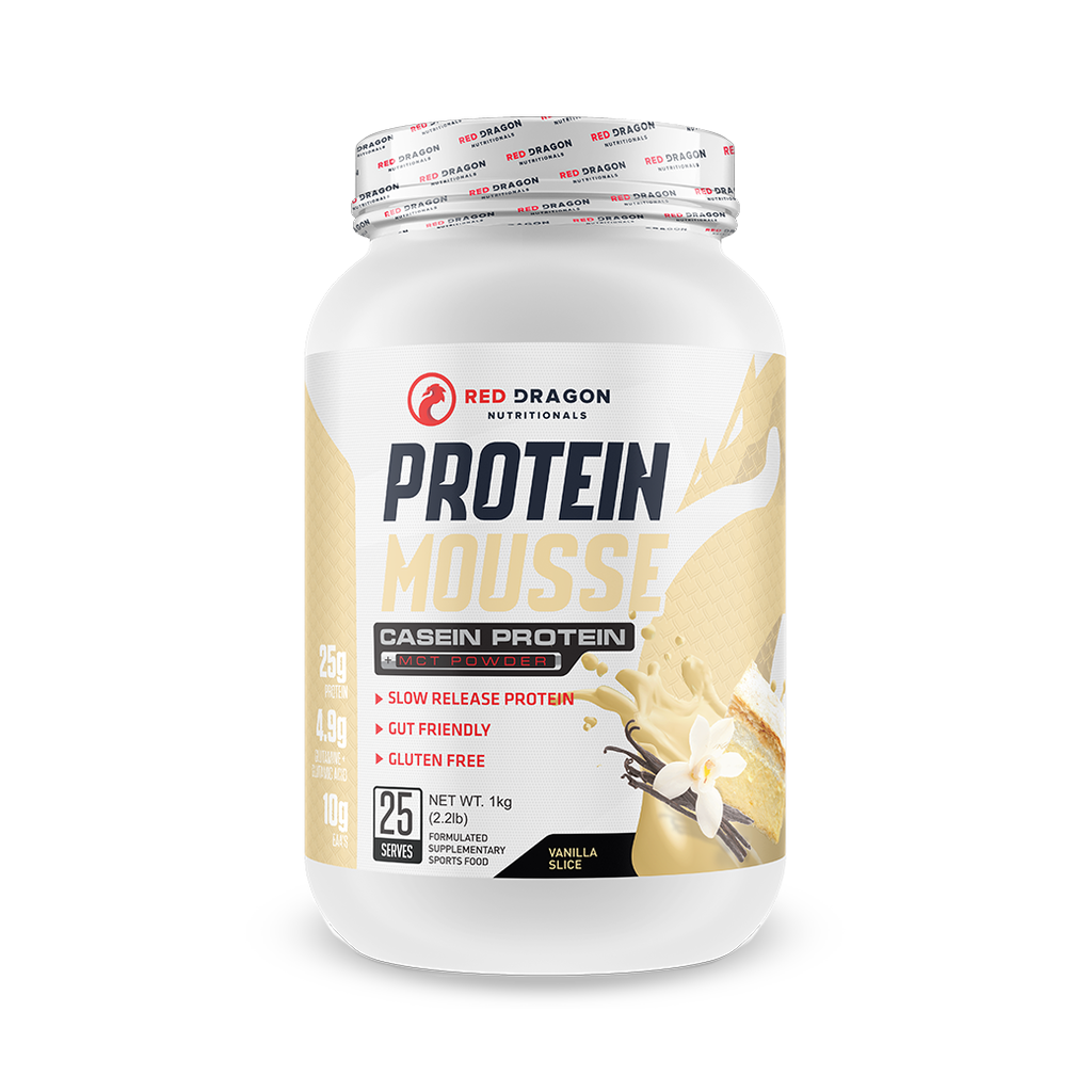 Protein Mousse (2) & Protein Mousse Red Dragon Nutritionals Casein protein 1kg Vanilla Slice