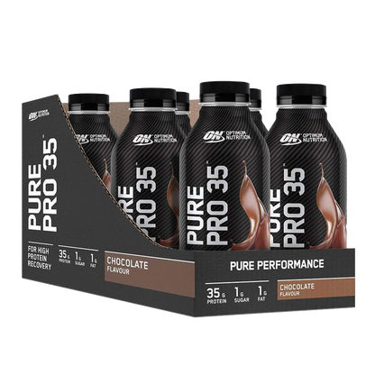 Pure Pro 35 (1) & Pure Pro 35 Optimum Nutrition Drinks ready to drink Box of 12 Chocolate