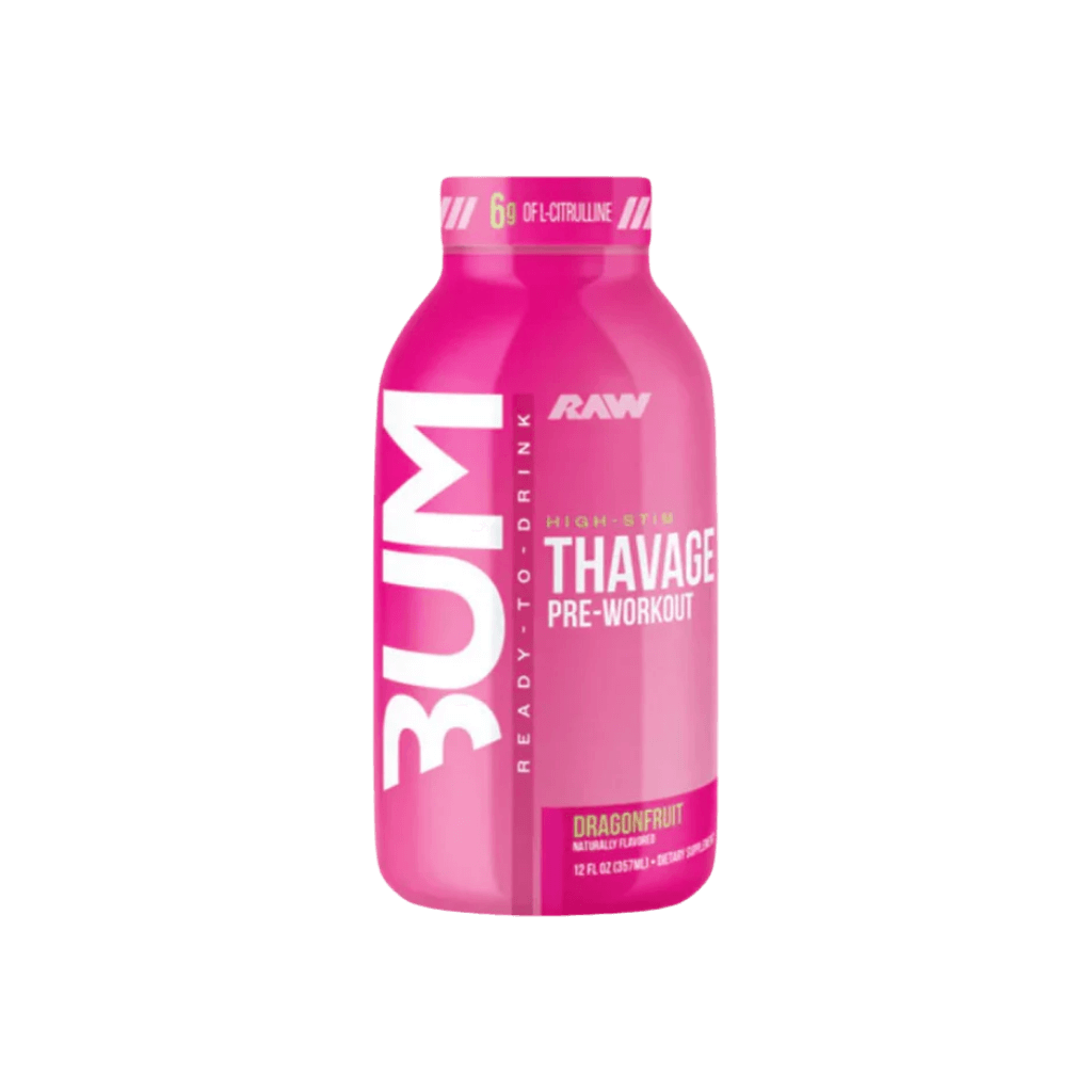 CBUM Thavage RTD RAW Drinks for pre workout Box of 12 Dragonfruit