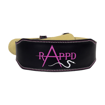 Rapp'd 4" Leather Weight Lifting Belt Rappd Weight lifting belts Medium (71cm - 92cm)  Pink