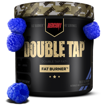 Double Tap (4) & Double Tap Redcon1 Fat burners supplements 40 Serves Blue Raspberry