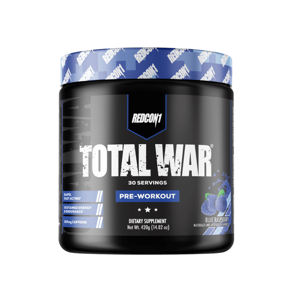 Total War & Total War Redcon1 Medium stimulant pre workout powder 30 Serves Blue Raspberry