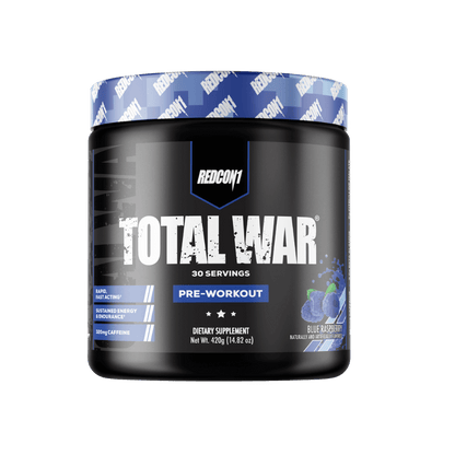 Total War & Total War Redcon1 Medium stimulant pre workout powder 30 Serves Blue Raspberry