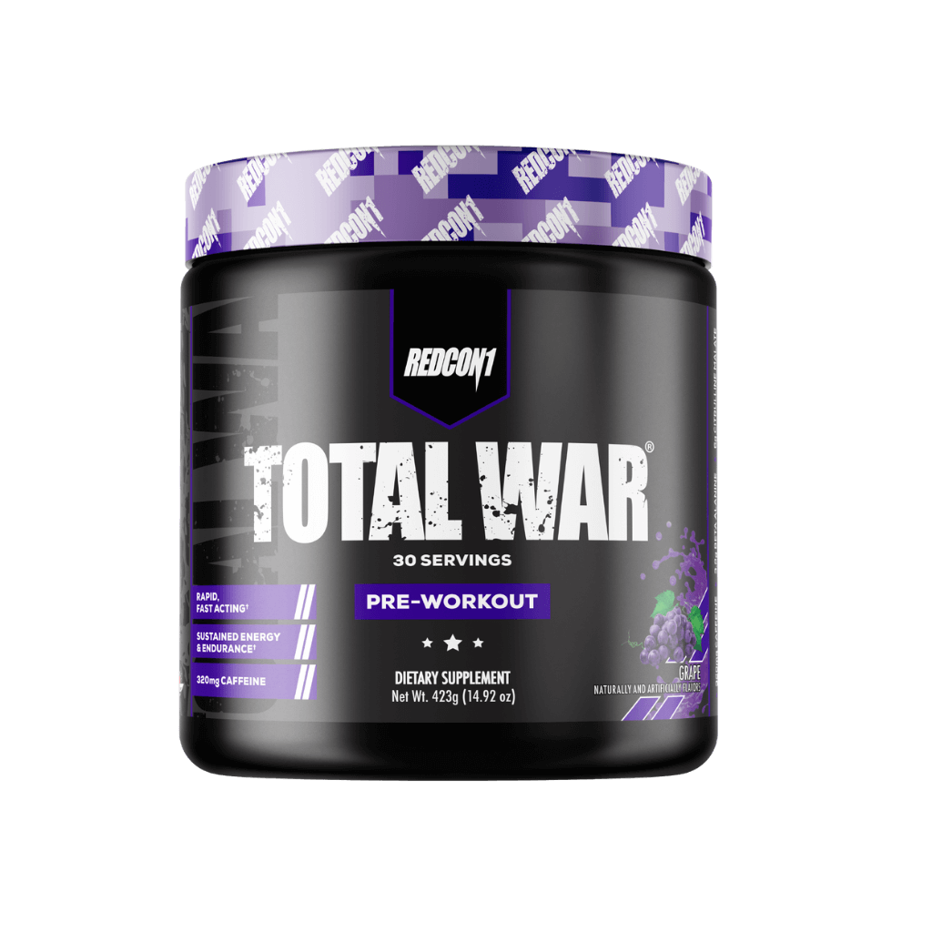 Total War (1) & Total War Redcon1 Medium stimulant pre workout powder 30 Serves Grape