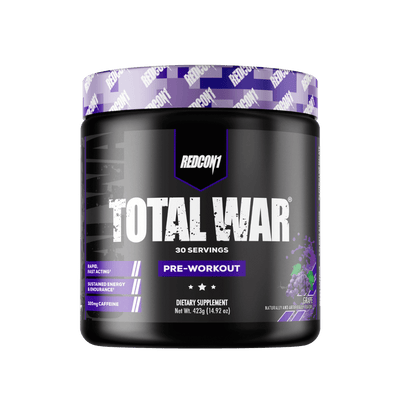 Total War (1) & Total War Redcon1 Medium stimulant pre workout powder 30 Serves Grape