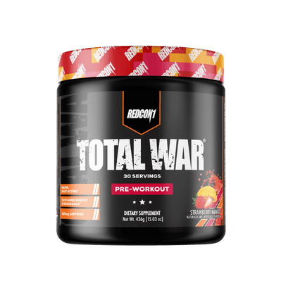 Total War (2) & Total War Redcon1 Medium stimulant pre workout powder 30 Serves Strawberry Mango