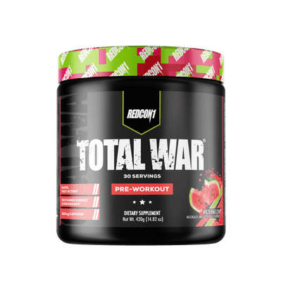 Total War (5) & Total War Redcon1 Medium stimulant pre workout powder 30 Serves Watermelon