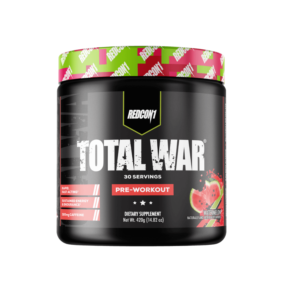 Total War (5) & Total War Redcon1 Medium stimulant pre workout powder 30 Serves Watermelon