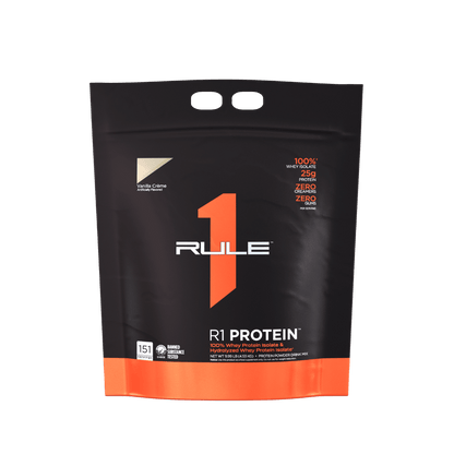 R1 Protein (5) & R1 Protein Rule 1 Whey protein isolate 10lb* (large) Vanilla Creme