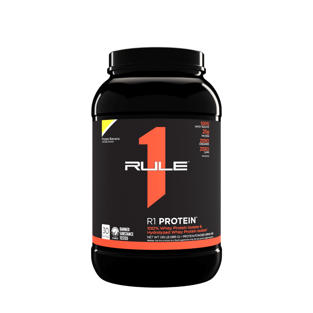 R1 Protein (10) & R1 Protein Rule 1 Whey protein isolate 2lb* Banana Creme