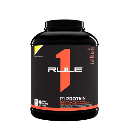 R1 Protein (12) & R1 Protein Rule 1 Whey protein isolate 5lb* Banana Creme